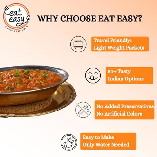 Eat Easy Ready To Eat Jain Pav Bhaji- 65 gm | Just Add Water and Cook | No Onion No Garlic, Vegetarian Healthy Instant Food for Travel, Trekking, Campign | No Preservatives | No Added Artificial Colours & Flavours — image 4