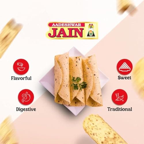 Aadeshwar Jain Moong Papad | Light Masala | Authentic Indian Crispy Papad | Tangy Masala Flavour | Spicy Indian Snack | Ready-to-Serve Crispy Papads (400Gram) — image 8