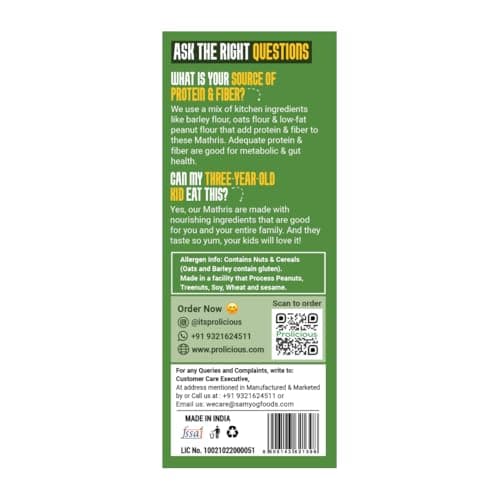 Prolicious Baked Methi Mathri | 10g Protein | Healthy | Ready to eat | Traditional Indian Savoury Snack | Ideal for weightloss | No Palm Oil, NO Transfat | 50g — image 8