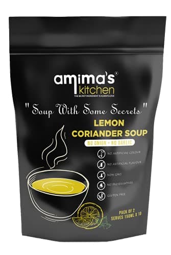 Amima's Kitchen Combo Of Lemon Coriander + Mixed Veg. Jain Soup (No Onion No Garlic) - 100 Grams (Pack of 2) | Instant Soup Mix Powder | Ready To Cook | No Artificial Flavour & Colour | Gluten Free | Non GMO | Healthy Soup — image 2