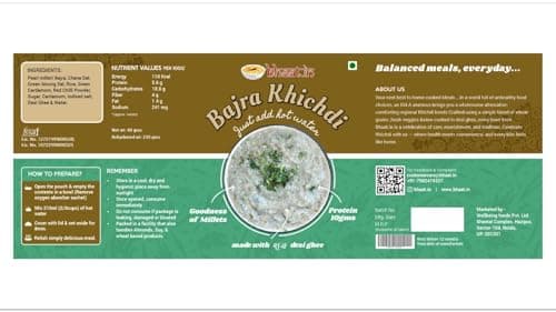 Bhaat.in Instant Bajra Khichdi |Pack of 2|PROTEIN 10GM |Wholegrain| Millet Meal |NO PALM OIL| Ready to Eat Healthy Meal | Pack of 2 | Just Add Hot Water | Gluten-Free | No Onion, No Garlic | Multigrain|Travel-Friendly | Daily meal|Ready to eat breakfast — image 6