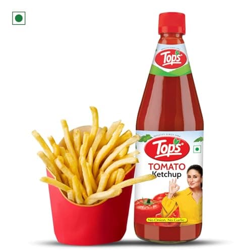 TOPS Tomato Ketchup No Onion No Garlic - 1 Kg Glass Bottle | Made with the goodness of juicy hand-picked Tomatoes | No Added Colour & Flavour — image 5