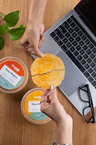 Snackible Crispy Cheese & Tomato Dosa Khakhra (Pack of 4) 4x100gm | Indian Healthy Snack | Made with Ragi | Ready to Eat | Source of Protein | No Palm Oil | Rich in Dietary Fibre | Zero Trans Fat | — image 3
