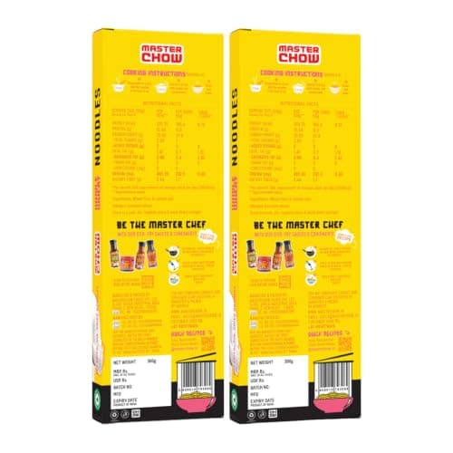 MasterChow Whole Wheat Noodles- Pack of 2 | Not Fried | Serves 10 Meals - 600gms — image 2