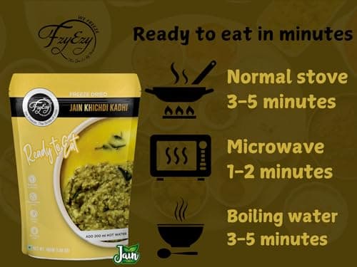 FzyEzy Freeze-Dried Jain Kadhi Khichdi | Instant Ready-to-Eat Meal | Pure Vegetarian | No Onion, No Garlic | Gluten-Free & Preservative-Free | Just Add Hot Water (48g) — image 8