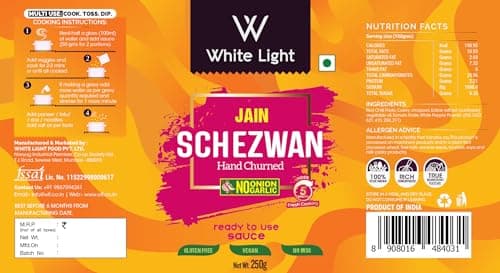 White Light Food Jain Schezwan Sauce L No Garlic No Onion L Ready To Eat Healthy Food-250 Gram, Pack Of 1 — image 4