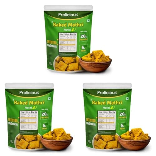 Prolicious Baked Mathri | 10g Protein, High Fiber | Healthy Weightloss Snack | No Palm Oil, No Transfat | Made with Whole Foods | 500g (2 X 250g each) — image 8