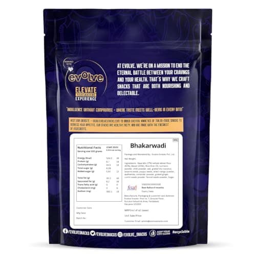 Evolve Snacks Healthy Baked Bhakarwadi | The Perfect Crunchy Treat | High in Fiber | Low in Sodium | Healthy Snack | Gluten-Free | Not Fried (Baked bhakarwadi, 200g)| — image 2
