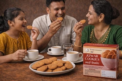 AGROMILETS Jwari Cookies 200g Pack of 3 | Jowar Biscuits | Baked Millet Snack | Grain Based Tea Time Food | Crisp Texture Cookies | Suitable for Regular Use | 3 x 200g Pack — image 3