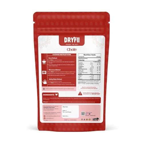 Dryfii Jain Chole | Ready-to-Eat-Food | No Onion No Garlic | Instant Meal | Freeze Dried | Dehydrated Weight 70 g |Rehydrated Weight 230 g — image 2