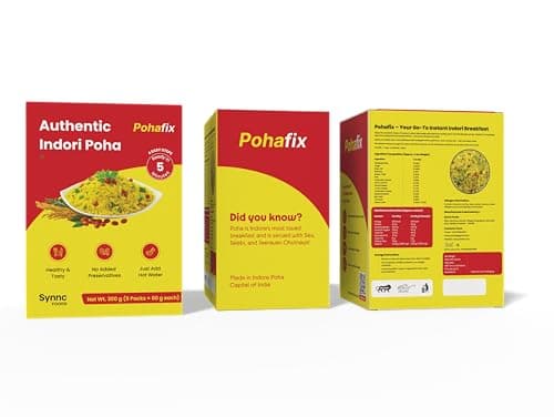 Instant Indori Khatta Mitha Poha 300 gram (60 * 5) With Indori Sev 100 gram (Indori Poha With Sev 100 Gram) — image 7