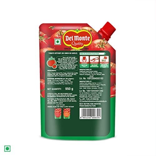 Del Monte Tomato Ketchup No Onion No Garlic Pouch, 950 g & Food Craft Elbow Pasta, 1kg — image 4