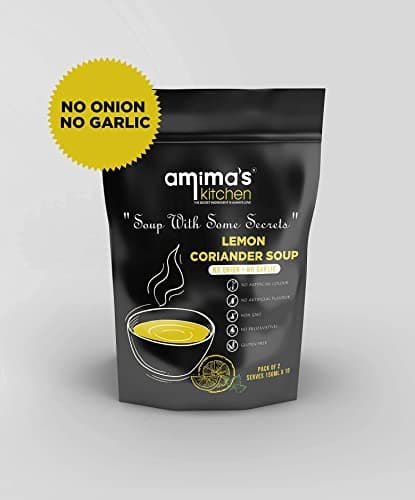 Amima's Kitchen Lemon Coriander Jain Soup (No Onion No Garlic) - 100 Grams [Serves 10] | Instant Soup Mix Powder | Ready To Cook | No Artificial Flavour & Colour | Gluten Free | Non GMO | Healthy Soup — image 5