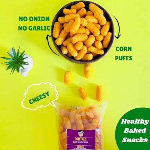 Snack First Chitoz, Pack of 6, No Onion No Garlic, Jain, Puffed Snack, Corn Puffs, Healthy Snack, Namkeen, Each 80g — image 2