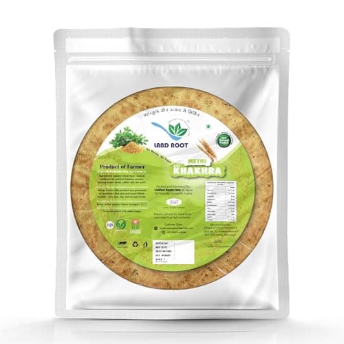 Landroot Assorted Khakhra Pack | 4 Varieties (Methi, Jeera, Ginger Chilli, Mangroli) | Zero Maida | Vegan & Jain Friendly | High Fiber Healthy Snack | 180g x 4 Packs — image 2