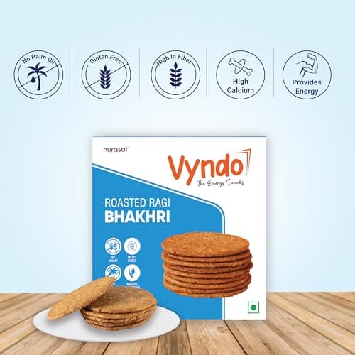 Vyndo All Bhakhri Combo – Pack of 5 (180g Each) | Millet Snacks, Gluten-Free, Healthy Energy Snack for Kids & Adults | Moong Bajra, Masala Ragi, Roasted Ragi, Farali, Jeera — image 3