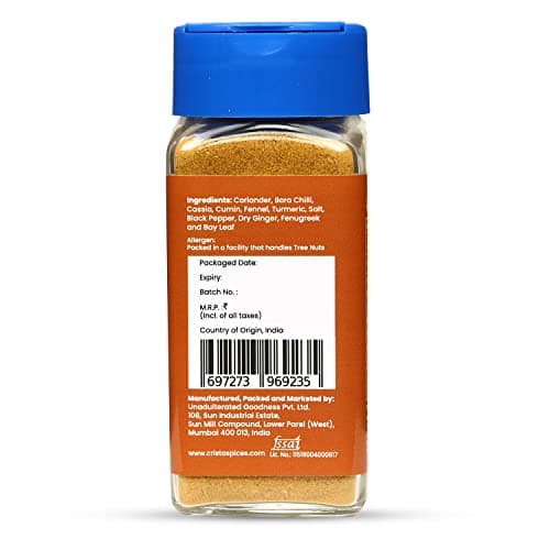 CRISTA 45 gms, Savoury Indian Curry Powder | Multipurpose Flavourful Blend | All Spices Powder | No Added Sugar | No Onion | No Garlic | Vegan | Zero added Colours, Additives & Preservatives — image 5