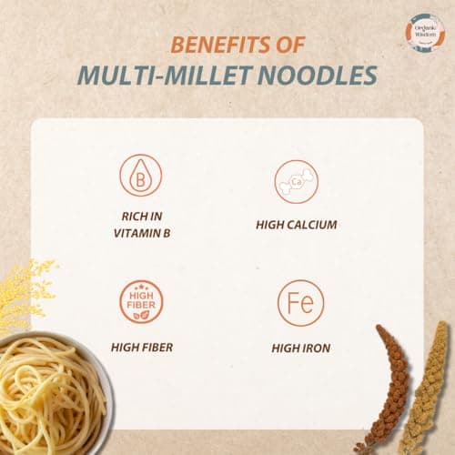 Organic Wisdom-Back to Roots Multi Millet Vegan Noodles | 384 Gm(Contains 2 Packs)| Made With 8 Super Grains | Not Fried - Sun Dried | Junk Free | No Maida, Msg or Refined Oil — image 4