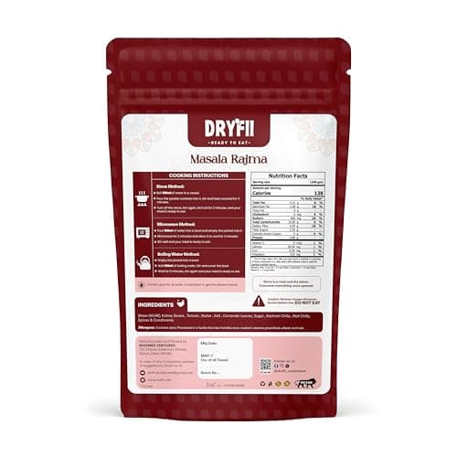 Dryfii Ready-to-Eat Chapati with Jain Rajma & Rice | Satvik Pure Combo Meal | No Onion No Garlic | Healthy Jain Indian Food Pack — image 3