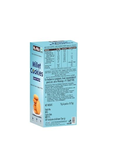 ME & MILLETS Cookies Jowar Delight (75g X 3) - Delicious Millets Biscuits, Rich In Fiber & Protein, Healthy Tea Snack (Jain Friendly) — image 3