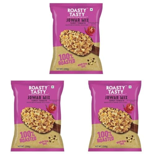 Roasty Tasty Jowar Mix Tangy Tomato 200g | Healthy Snack | Crunchy Millet Snack made with Jowar Flakes and Seeds Mix | Low Calorie Snacks | Roasted Namkeen | No Cholesterol, No Transfat Diet Mixture in Tangy Tomato Flavour | Palm Oil Free Namkeen — image 5