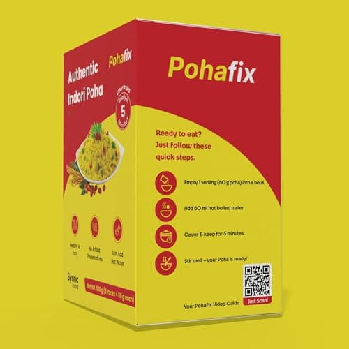 Instant Indori Khatta Mitha Poha 300 gram (60 * 5) With Indori Sev 100 gram (Indori Poha With Sev 100 Gram) — image 4