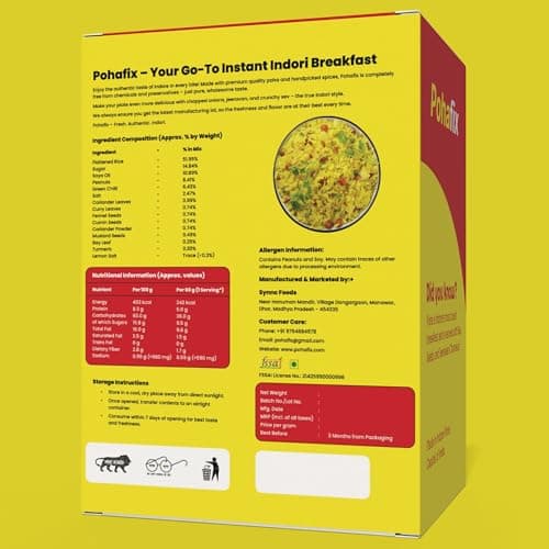 Instant Indori Khatta Mitha Poha 300 gram (60 * 5) With Indori Sev 100 gram (Indori Poha With Sev 100 Gram) — image 2