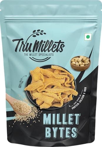 Trumillets Healthy Millet Namkeen Snacks Combo, 25g (Pack of 5),High In Protein,Calcium,Iron,Fibre,No Palm Oil, No Cholesterol, Gluten-Free | Murukku, Bites, Nippatu, Kodbale, Thengol,Keto-Friendly — image 7