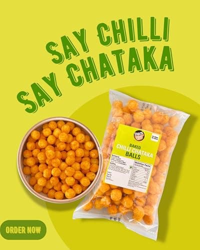 Snack First Baked Chilli Chataka Cheese Balls, Corn balls, Combo of 2, No Onion No Garlic, Jain, Puffed Snack, Corn Puffs, Healthy Snack, Namkeen, Each 80g — image 3
