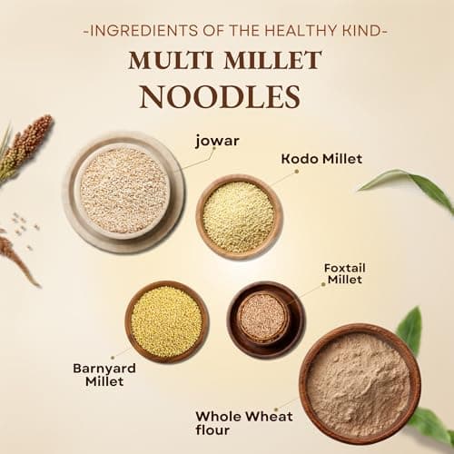 Masala Millet Hakka Noodles – Dough Adventures Multi Millet Noodle 300g (150g x 2) Combo Pack | High Protein, No Maida, No Palm Oil | Made with Millets & Whole Wheat | Quick-to-Cook Healthy Snack for Kids & Adults (Pack of 2) — image 2