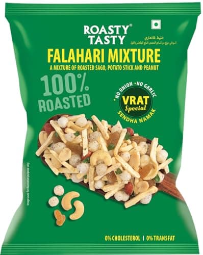 Roasty Tasty Falahari Mix Roasted Namkeen Snack 200G|Oil-Free Farari Chiwda|No Onion, No Garlic Farali Namkeen|Healthy Vrat Upwas Fast Namkeen|No Cholesterol No Transfat Healthy Snack For Fasting