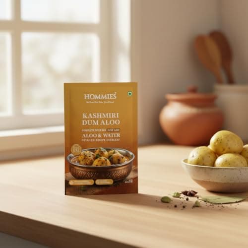 Hommies Kashmiri Dum Aloo Curry Spice Mix (Pack of 4) | Dum Aloo Masala | Ready to Cook in 15 Mins | Just Add Potatoes & Water | Serves 4 | No Preservatives | Spicy & Flavorful | 200 gm (50 gm each) — image 4