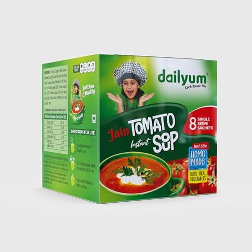 Dailyum Crispy Fried Noodles + Jain Instant Soup Box-Tomato and Manchow| 8 Single Serve Sachets,12g Each| Sip-A-Soup| Natural | No MSG | Pack of 3 Box — image 5