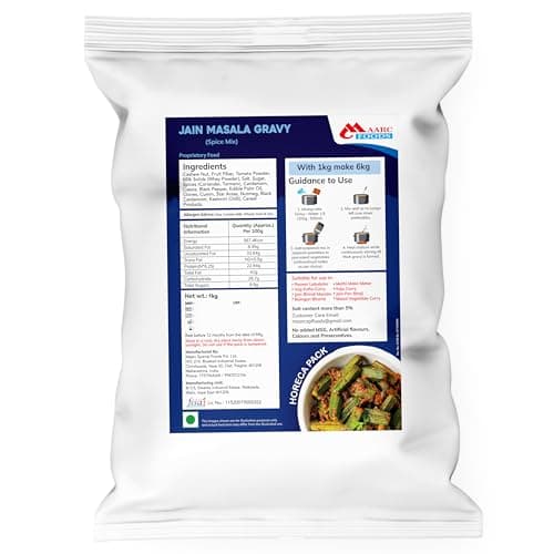 Maarc Jain Masala Gravy Base (No Onion, No Garlic, 1kg. Spice Mix), Ready to Cook Base, 1kg makes 6kg, No Preservatives and Artificial Colours, Cashew Nut-Based