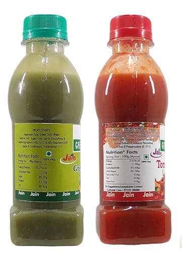 K3 Masala Green Piece Jain Sauce/Catchup Combo Without Onion/Garlic/Potato Tomato Sauce(200Gm)And Green Chilli Sauce(200Gm)(Pack Of 2)Sauce(400 G) — image 3