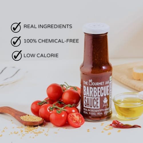 The Gourmet Jar Barbecue Sauce 225g| 100% Natural, No Preservatives, No Artificial Colors, No Artificial Flavouring agent | No Refined Sugar| Gluten-free| Bbq sauce| Umami, Smoky & Spicy| Perfect for your meats and grilled veggies| Pack of 1 — image 4