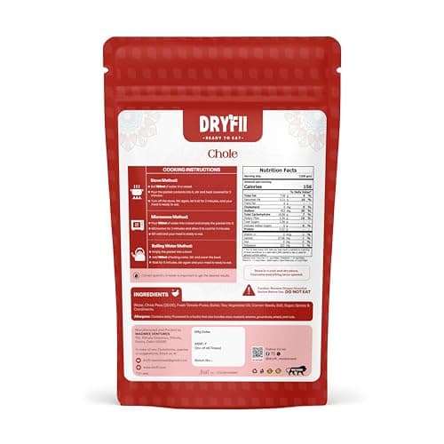 Dryfii Ready-to-Eat Chapati with Jain Chole & Rice | Spicy Satvik Combo Meal | No Onion No Garlic | Healthy Traditional Indian Food Pack — image 3