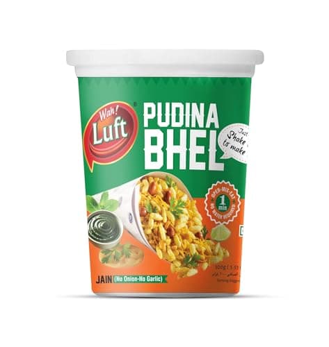 Wah!Luft Instant&Delicious Phudina Jain Bhel Puri Cup,100%Vegetarian,Masala,Crispy&Crunchy,Everyday Fresh,Healthy&Hygienic,Delicious Chaat Special Combo Pack-100G(Pack Of 4) — image 3