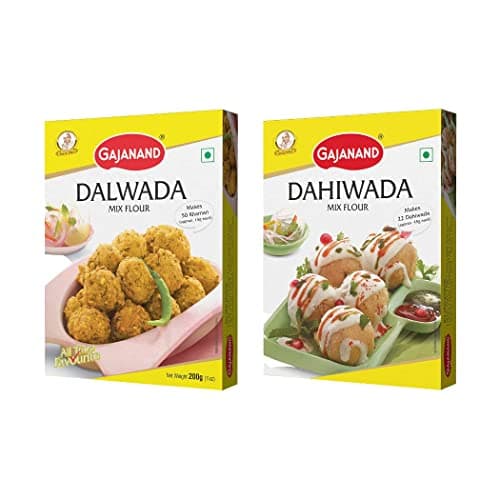 GAJANAND Instant Mix Combo Pack | Dalwada Mix Flour, Dahiwada Mix Flour, 400 gm Each | Easy to Make Healthy Breakfast mix