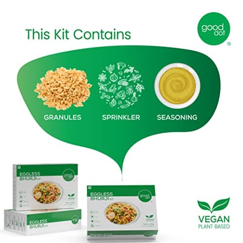 GoodDot Eggless Bhurji Kit – Plant-Based Vegan Protein Bhurji – Ready to Cook – No Egg, No Cholesterol – High Protein Soy Bhurji – Healthy Indian Breakfast Mix – 100g — image 3