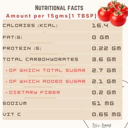 The True Tomato Ketchup 550 Gram | Handmade And Fresh | Natural |1940 gm tomatoes in 1 kg ketchup |No Chemicals,No Added Colors,No Cornstarch, No Oils, No Preservatives,No Thickeners — image 2