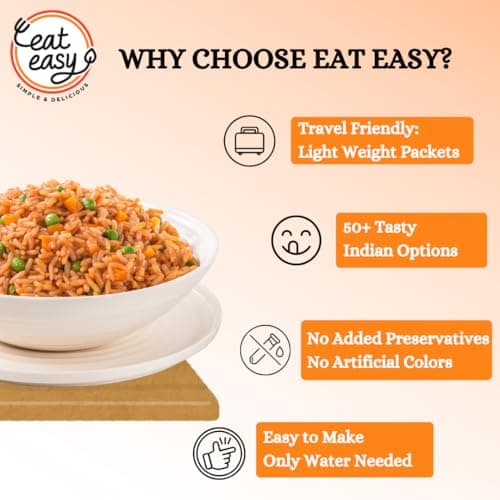 Eat Easy Ready to Eat Jain Schezwan Rice – 95g Each (Pack of 2) | No Garlic & Onion, No Moisture, Freeze Dehydrated, Instant Chinese Style Veg Rice for Quick Lunch, Dinner | No Preservatives | Just Add Hot Water — image 5