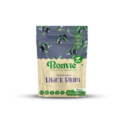 Bonvie Freeze Dried Black Jamun Chips 20g | Real Fruit Crispy Bites | No Added Sugar | No Preservatives | Vegan | Gluten Free | Natural Sweet & Crunchy Healthy Snack
