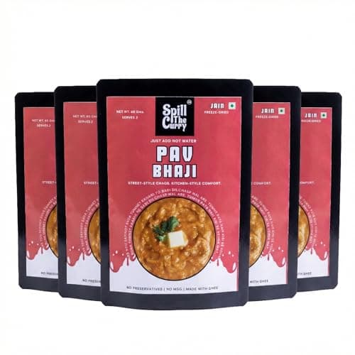 SPILL THE CURRY Puneri Misal Jain Ready to Eat | No Onion No Garlic | Authentic Maharashtrian Misal | Freeze-Dried Instant Meal | Pure Ghee, No Preservatives, MSG-Free | Travel & Hostel Friendly | Combo Pack of 5 (55g Each) — image 6