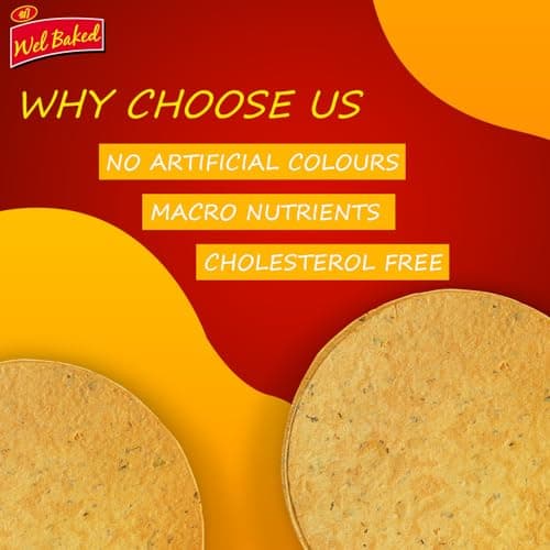 Wel Baked Whole Wheat Khakhra (Mast Masala) - Pack of 4, 200 Gms Each | Dry Chapati | Khakra Fresh Gujarati Namkeen Snacks | Ready To Eat - Roasted - Khakhra Snacks| Vacuum Packed — image 4