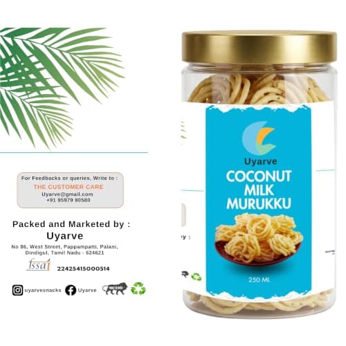 Uyarve Authentic Coconut Milk Murukku (200g) | Premium Thengai Paal Murukku | Crispy Traditional South Indian Snack | Gluten Free Rice Savoury | No Artificial Preservatives — image 6
