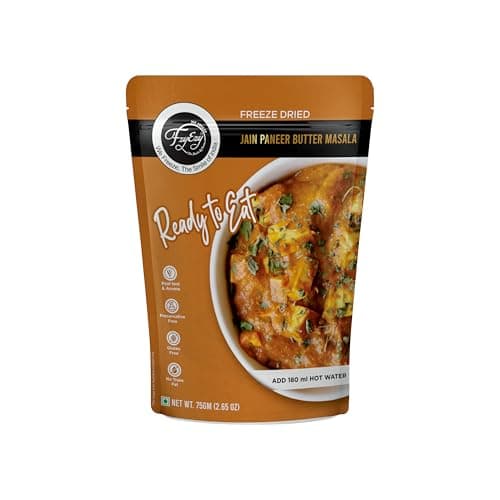 Freeze-Dried Jain Paneer Butter Masala, Jain Dal Fry & Jeera Rice Combo | Ready-to-Eat Instant Indian Meals | 100% Natural, Jain Food, Preservative-Free & Gluten-Free | Just Add Hot Water | Travel & Camping Food — image 2