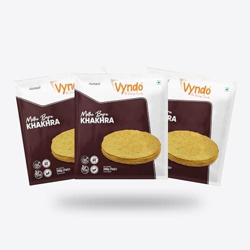 Vyndo Sattu Khakhra Pack of 2 (200g Each) | Millet-Based Gujarati Dry Snacks | High Protein & Fiber | Gluten-Free, No Palm Oil | Healthy Protein-Rich Snack for Kids & Adults. — image 8