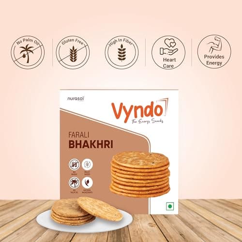 Vyndo All Bhakhri Combo – Pack of 5 (180g Each) | Millet Snacks, Gluten-Free, Healthy Energy Snack for Kids & Adults | Moong Bajra, Masala Ragi, Roasted Ragi, Farali, Jeera — image 7