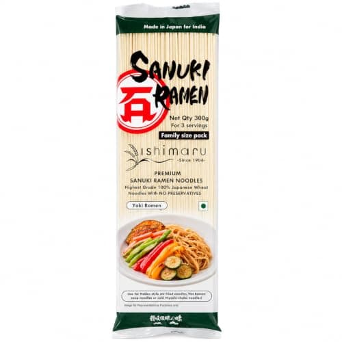 Ishimaru Premium Sanuki Ramen Noodles - 300g | Made in Japan | Highest Grade 100% Japanese Wheat | No Maida, No Preservatives, Not Fried but Dried, No MSG